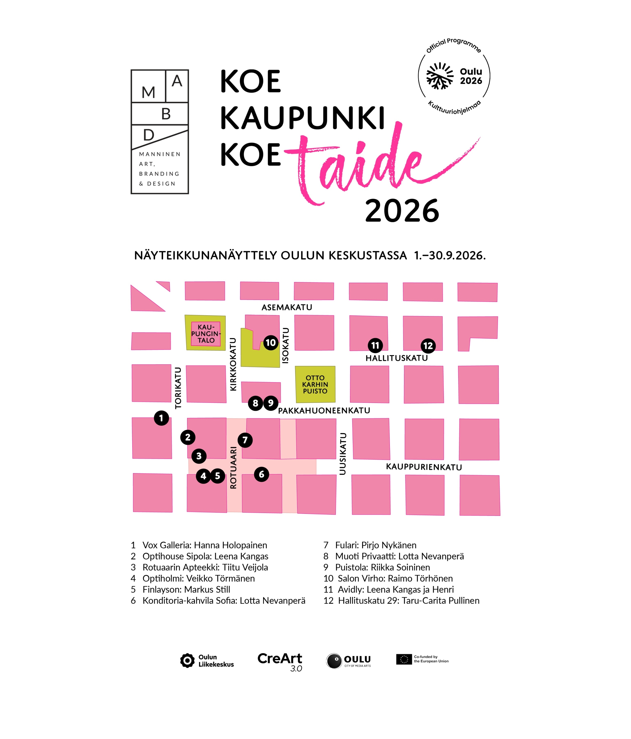 Koe kaupunki, koe taide 2026_karttasivu_web